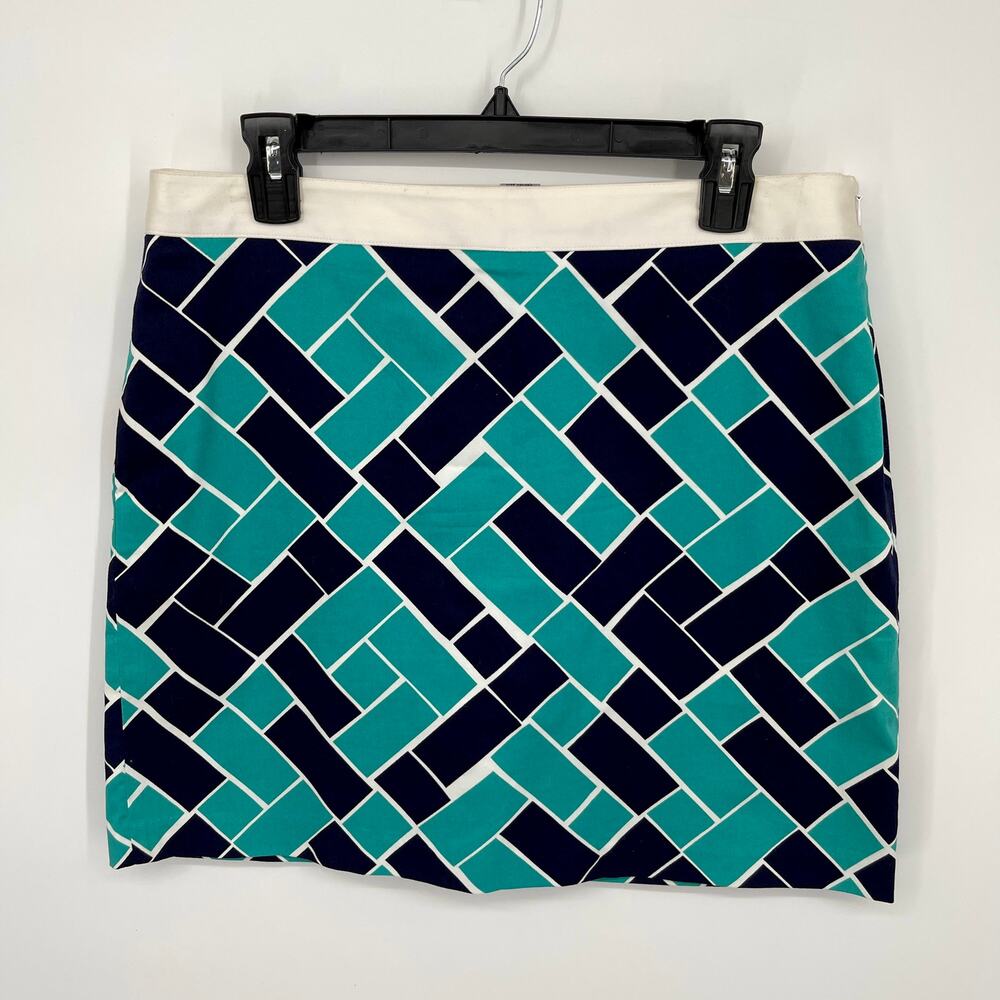 Greg Norman NEW Golf Intercoastal Print Skirt Skort Sz 10 Black Turquoise